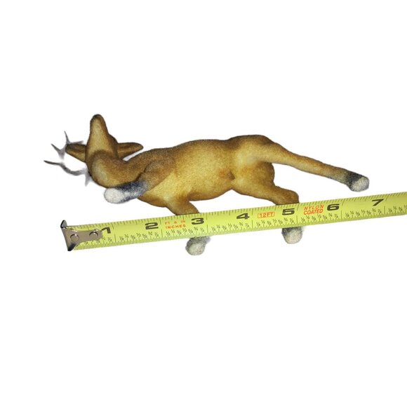 Vintage Flocked Deer Figurines Set Of 2 - Picture 12 of 13